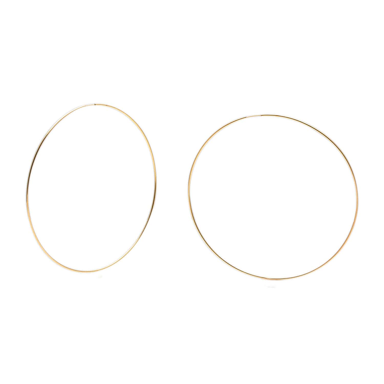 Brinco Argola Redonda 8cm Ouro 18k