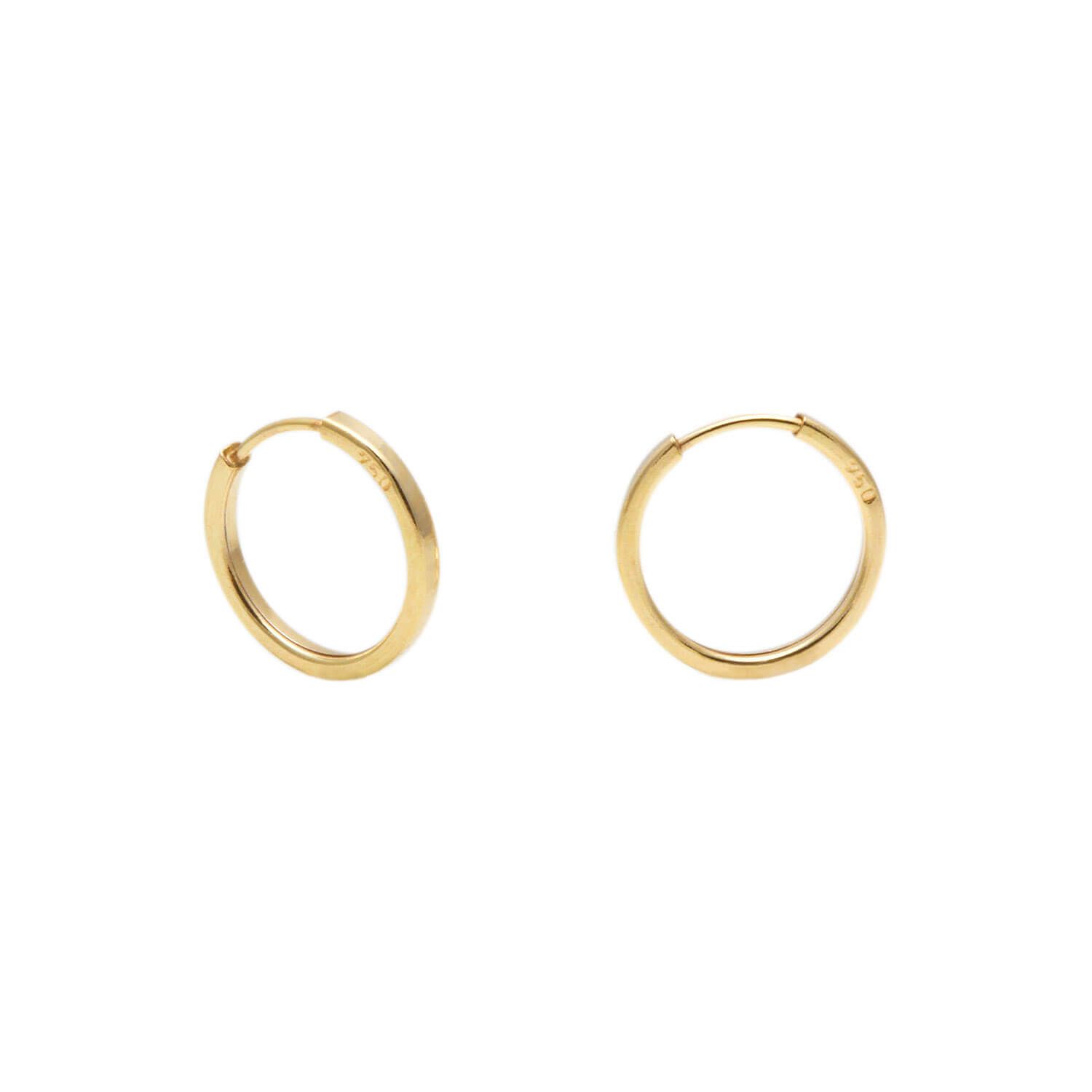 Brinco Argola Redonda 1cm x 1cm Ouro 18k