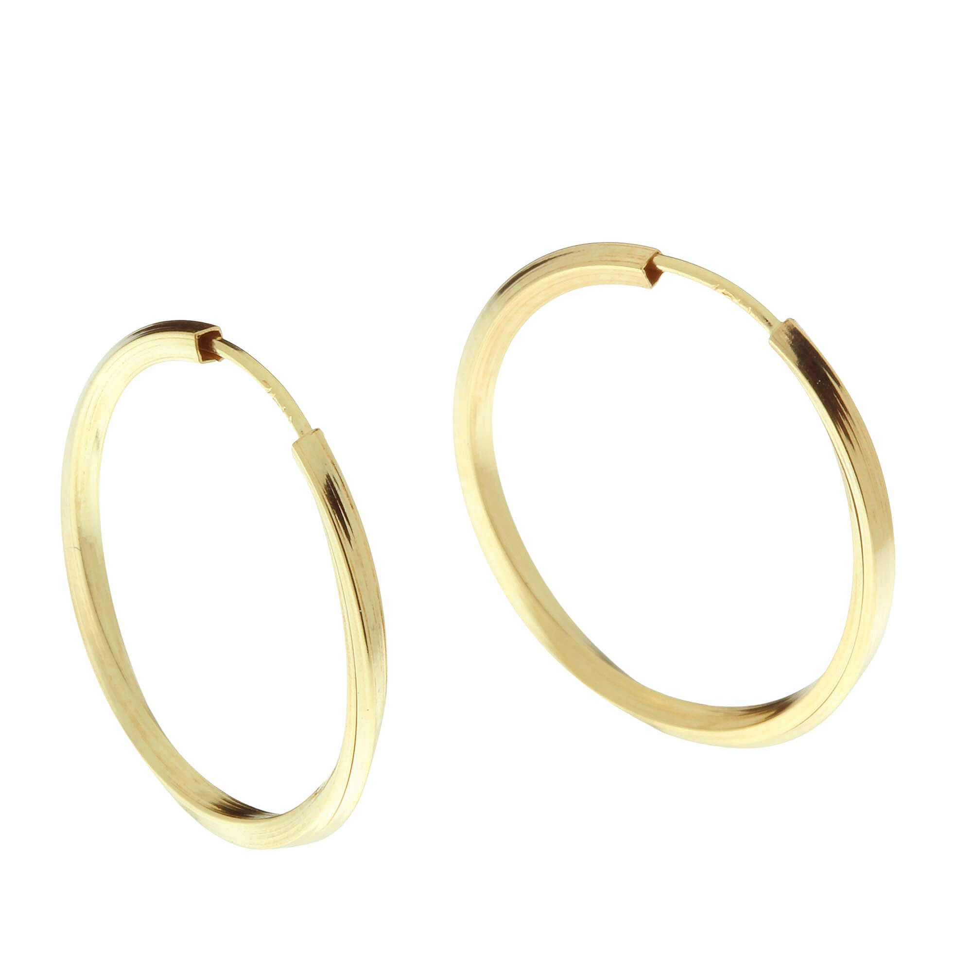 Brinco Argola Redonda Torcido 2.1cm Ouro 18k