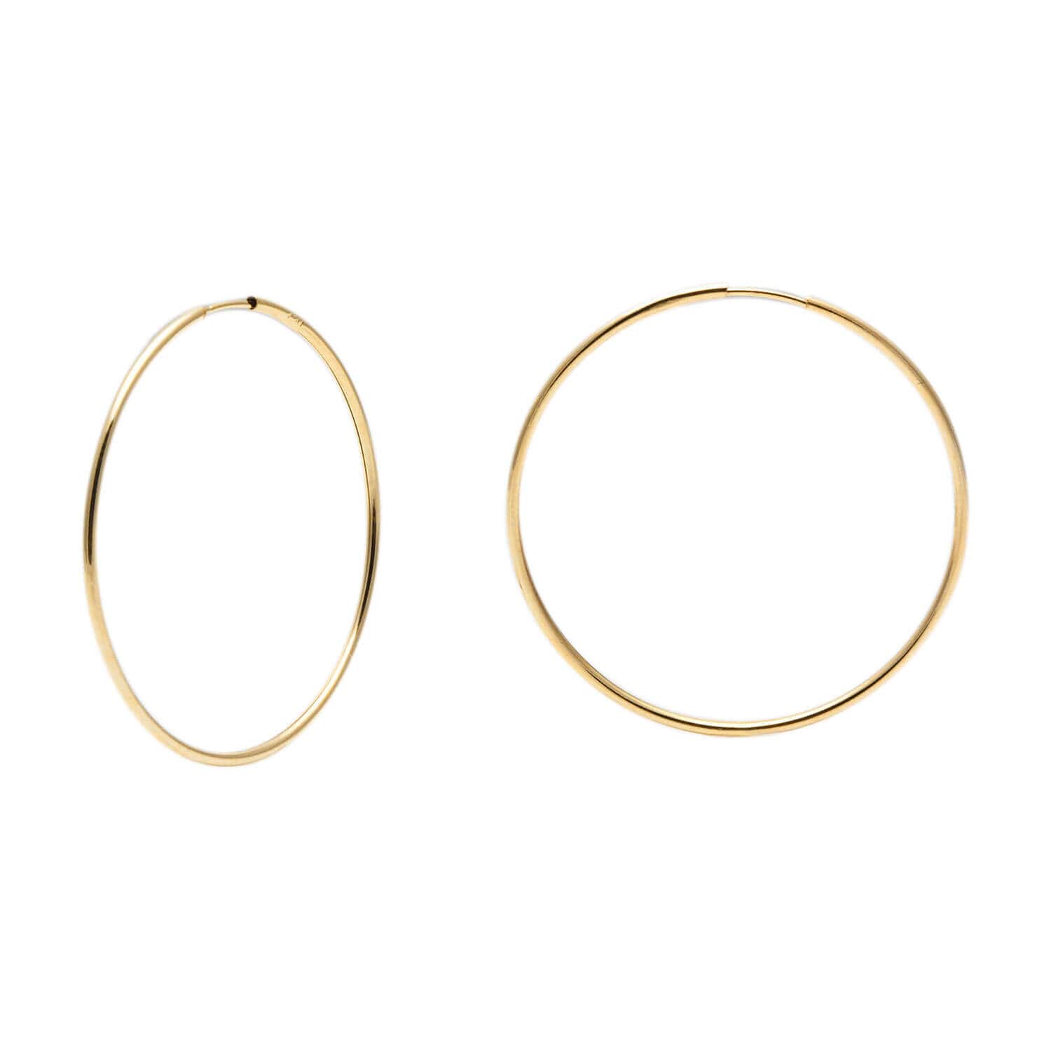 Brinco Argola Redondo 3,5cm Fino Ouro 18k