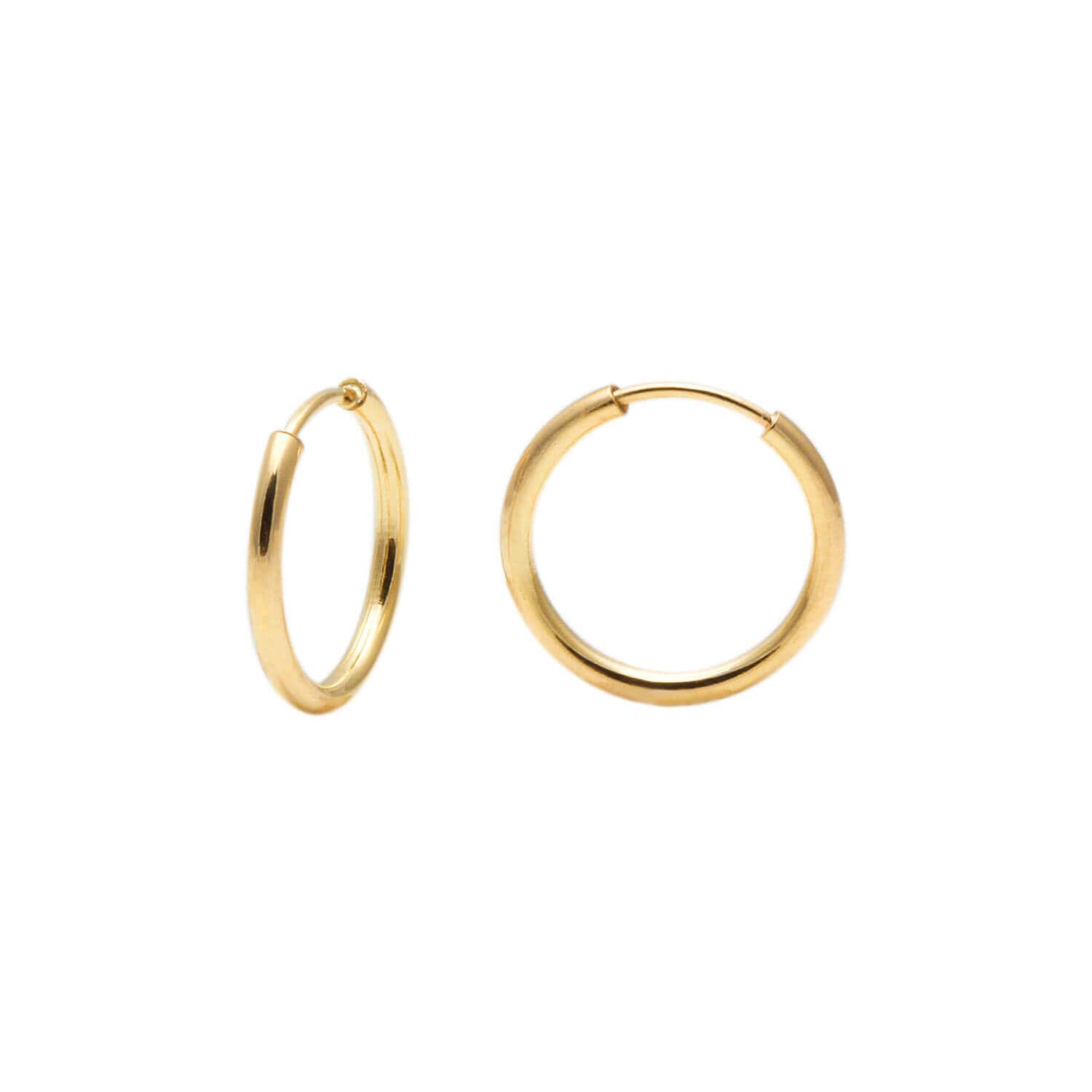 Brinco Argola Redondo 1,3cm Ouro 18k
