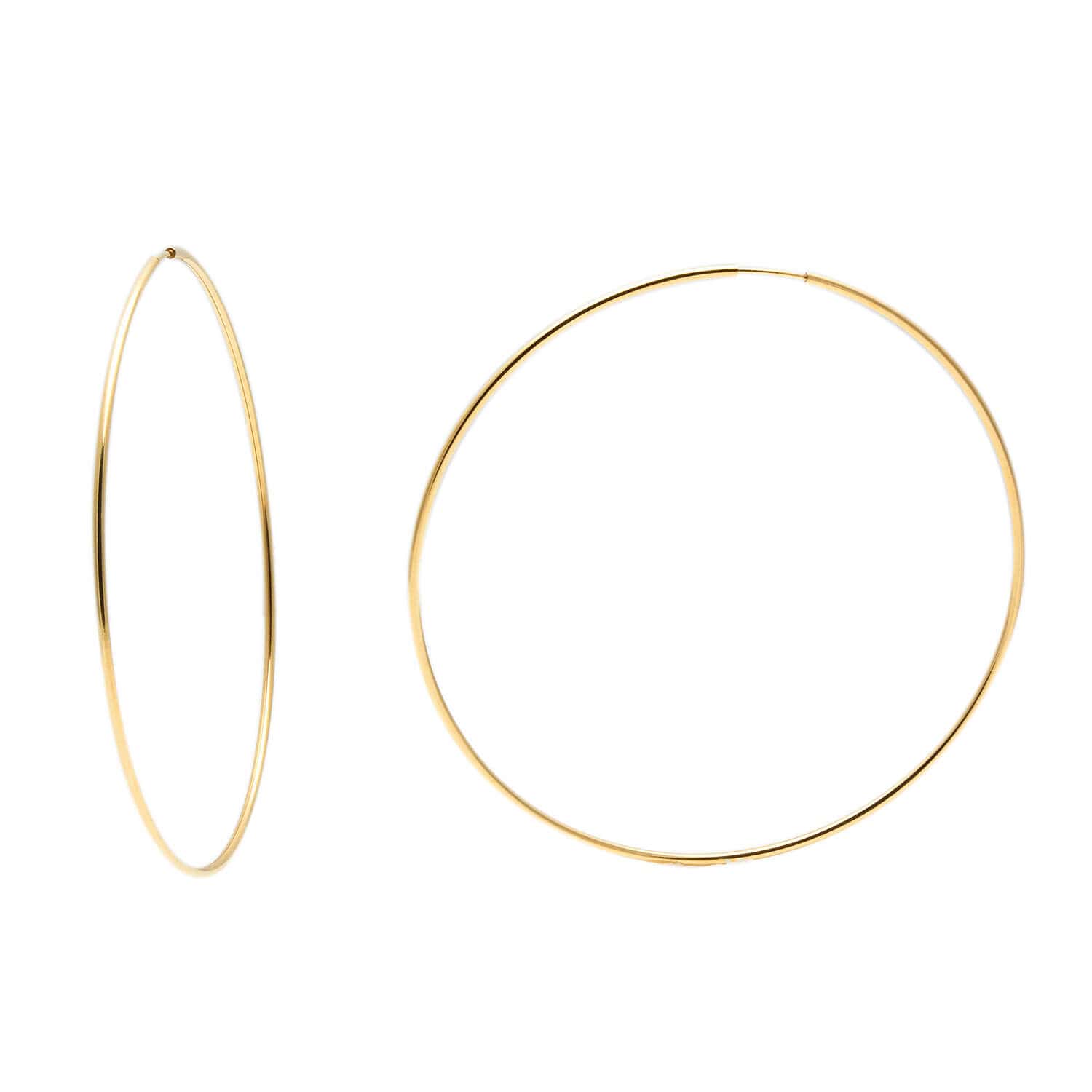 Brinco Argola Redonda 7.5cm Ouro 18k