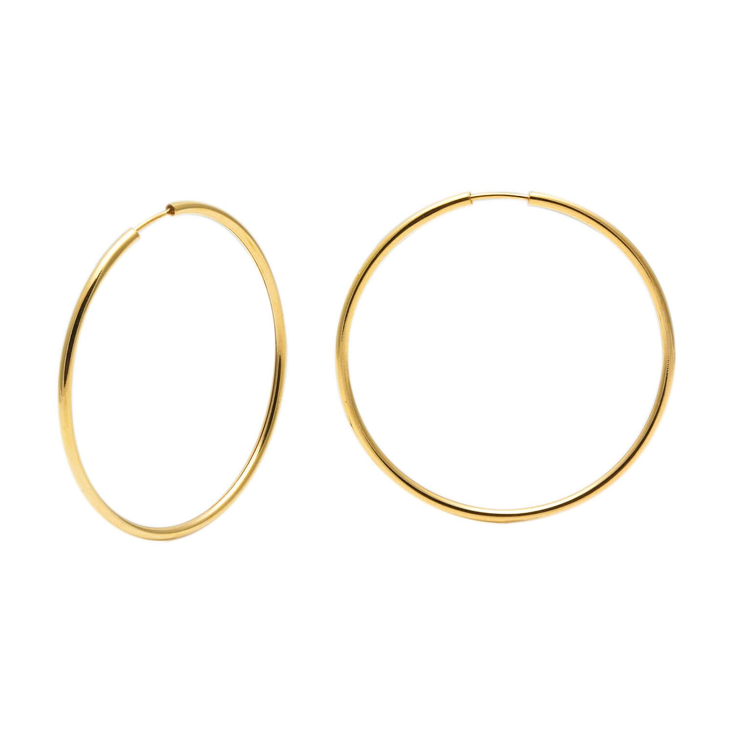 Brinco Argola Redonda 4,1cm x 4,1cm Ouro 18k