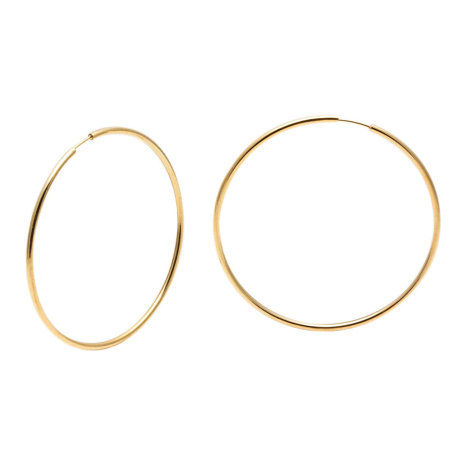 Brinco Argola Redonda 5cm Ouro 18k