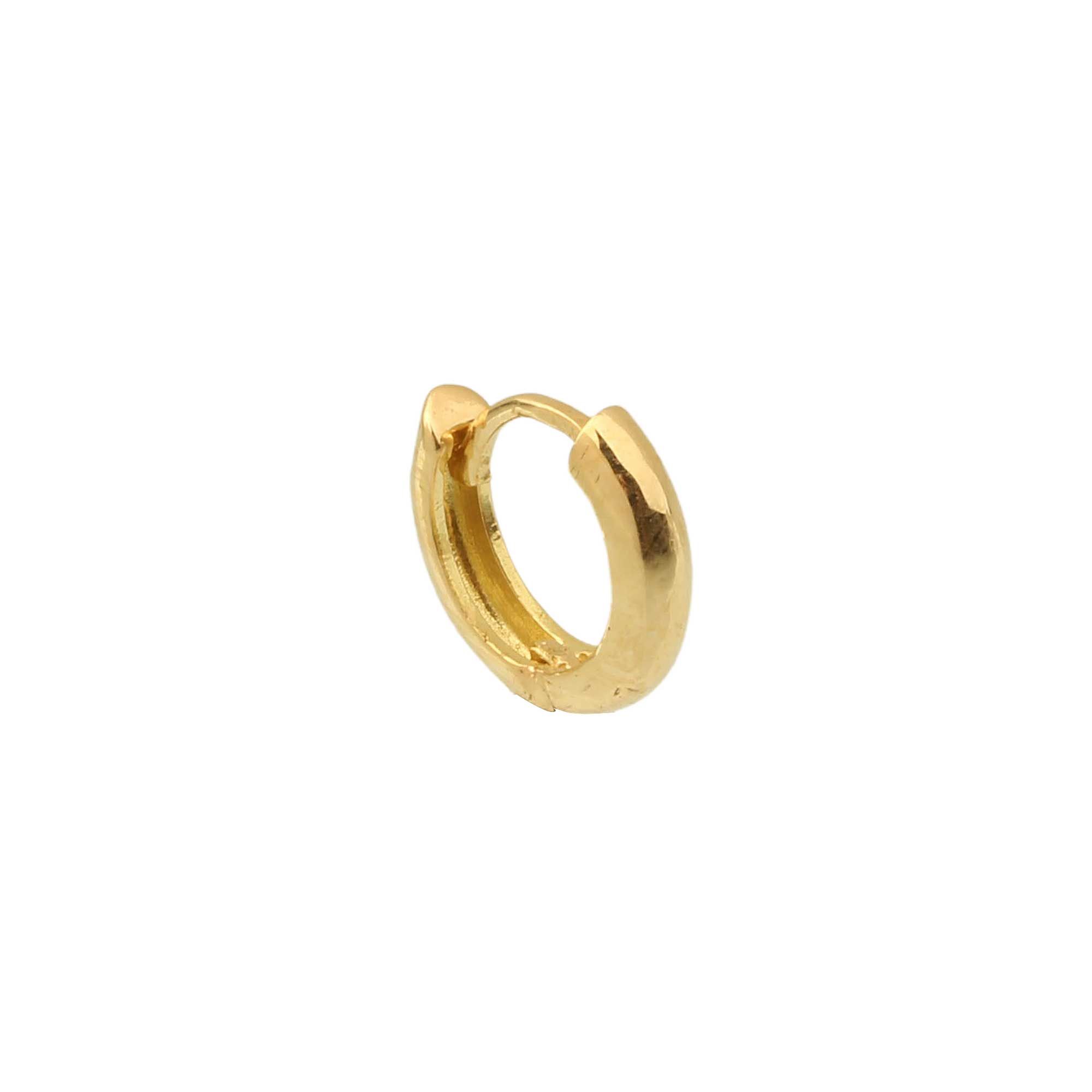 Brinco Masculino Argola PP Lisa 1 Unidade Ouro 18k