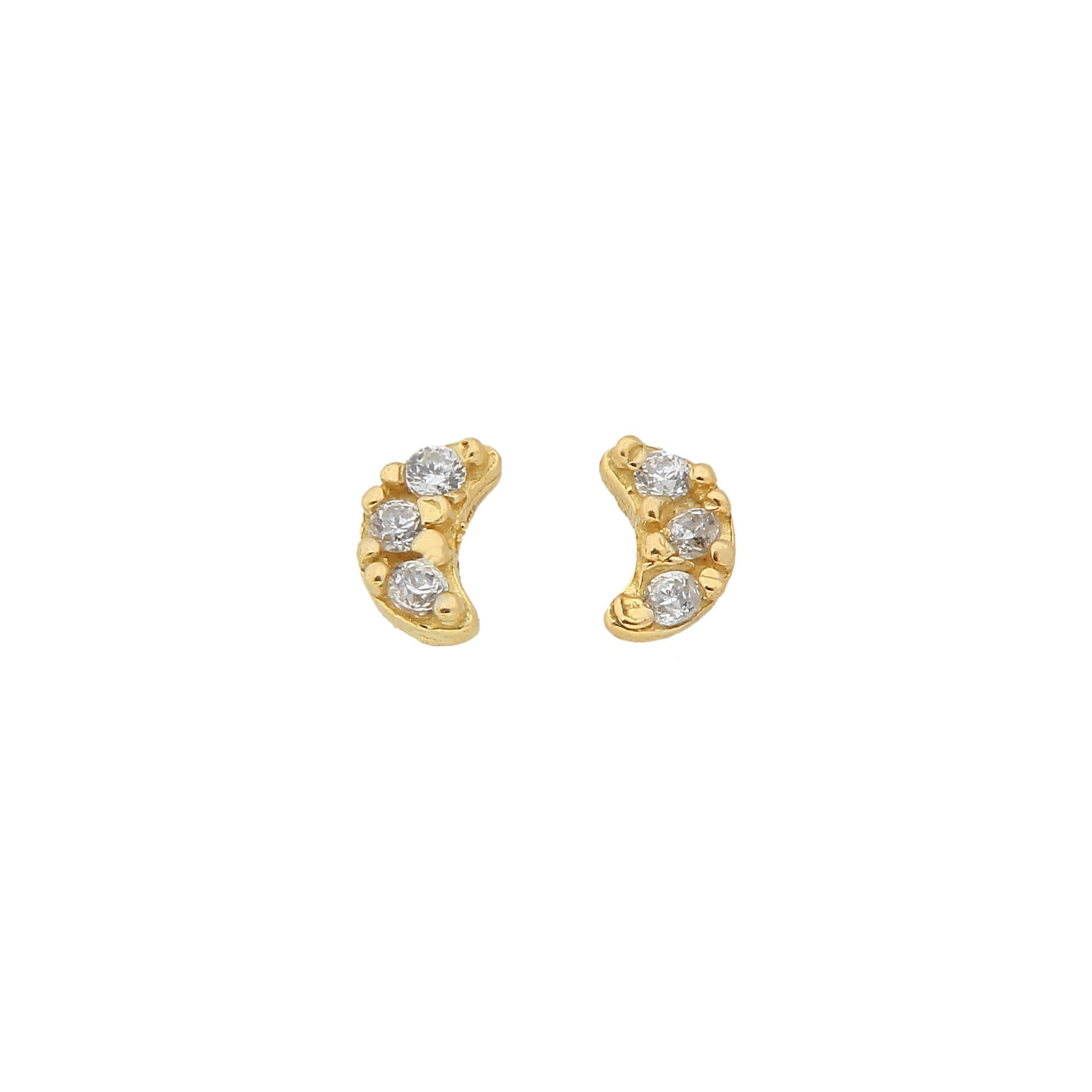 Brinco Baby Lua Branca Ouro 18k