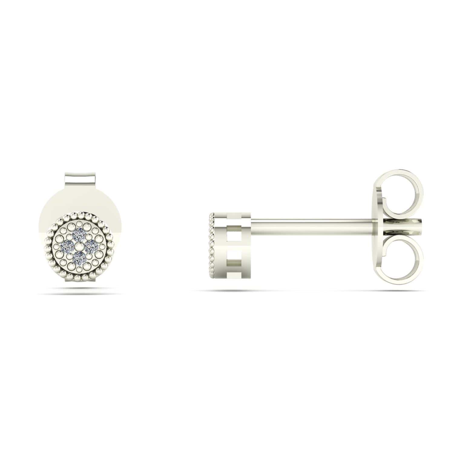 Brinco Chuveiro Redondo com Diamante Ouro Branco 18k