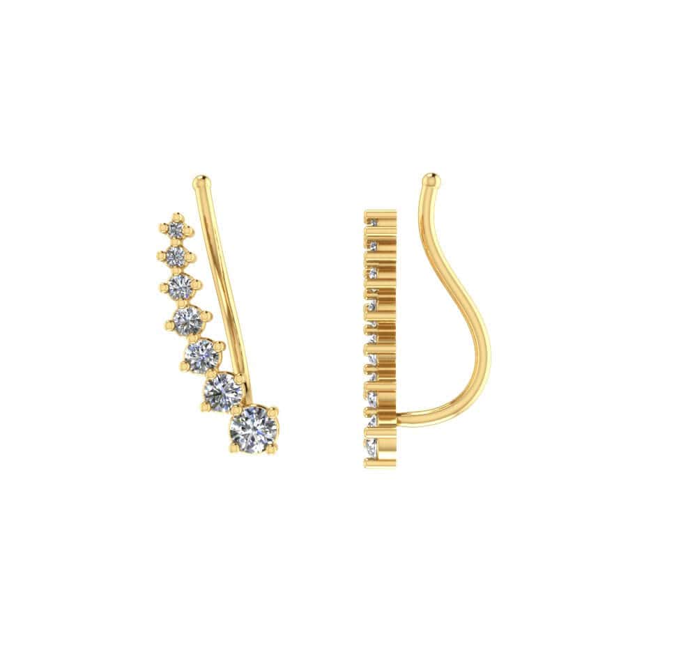 Brinco Ear Cuff Crescente Ouro 18k