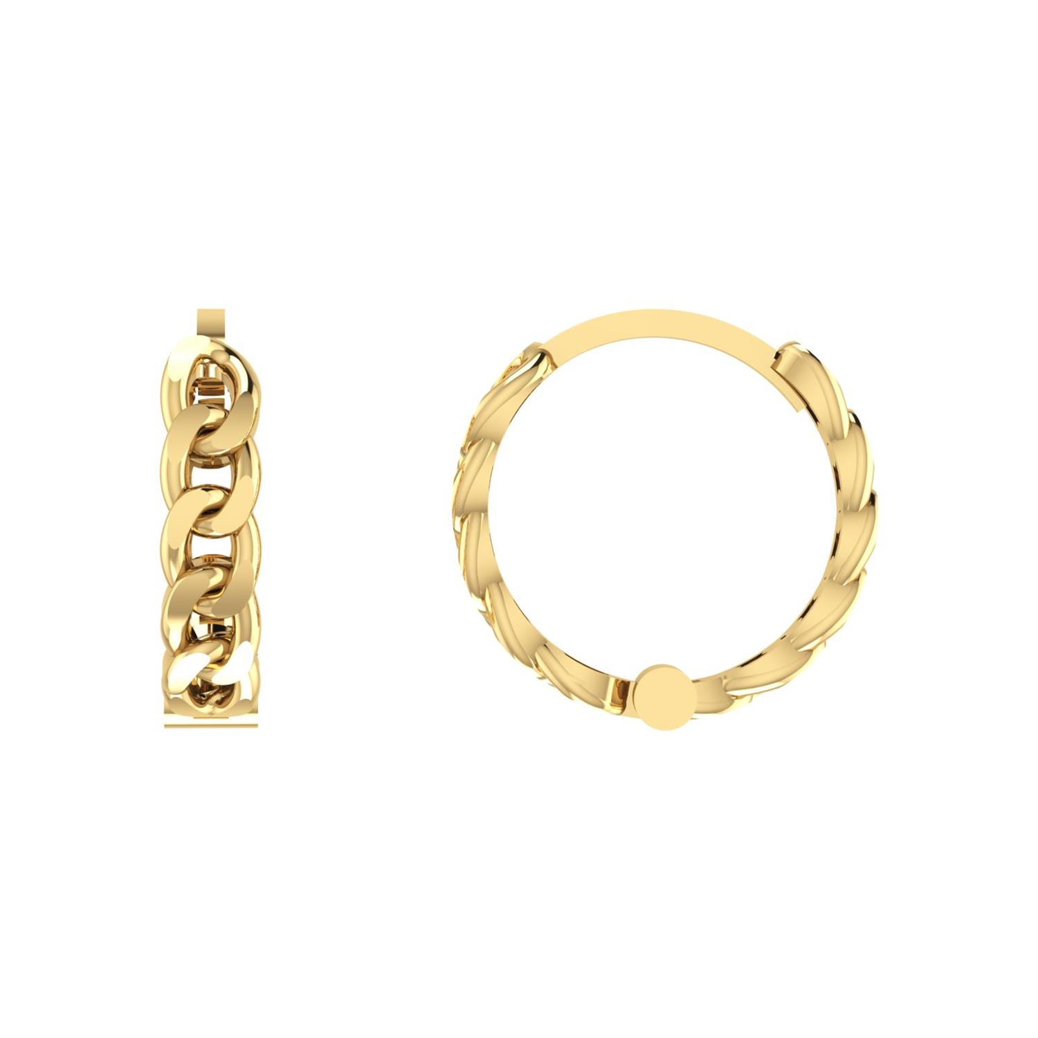 Brinco Argola Corrente Ouro 18k