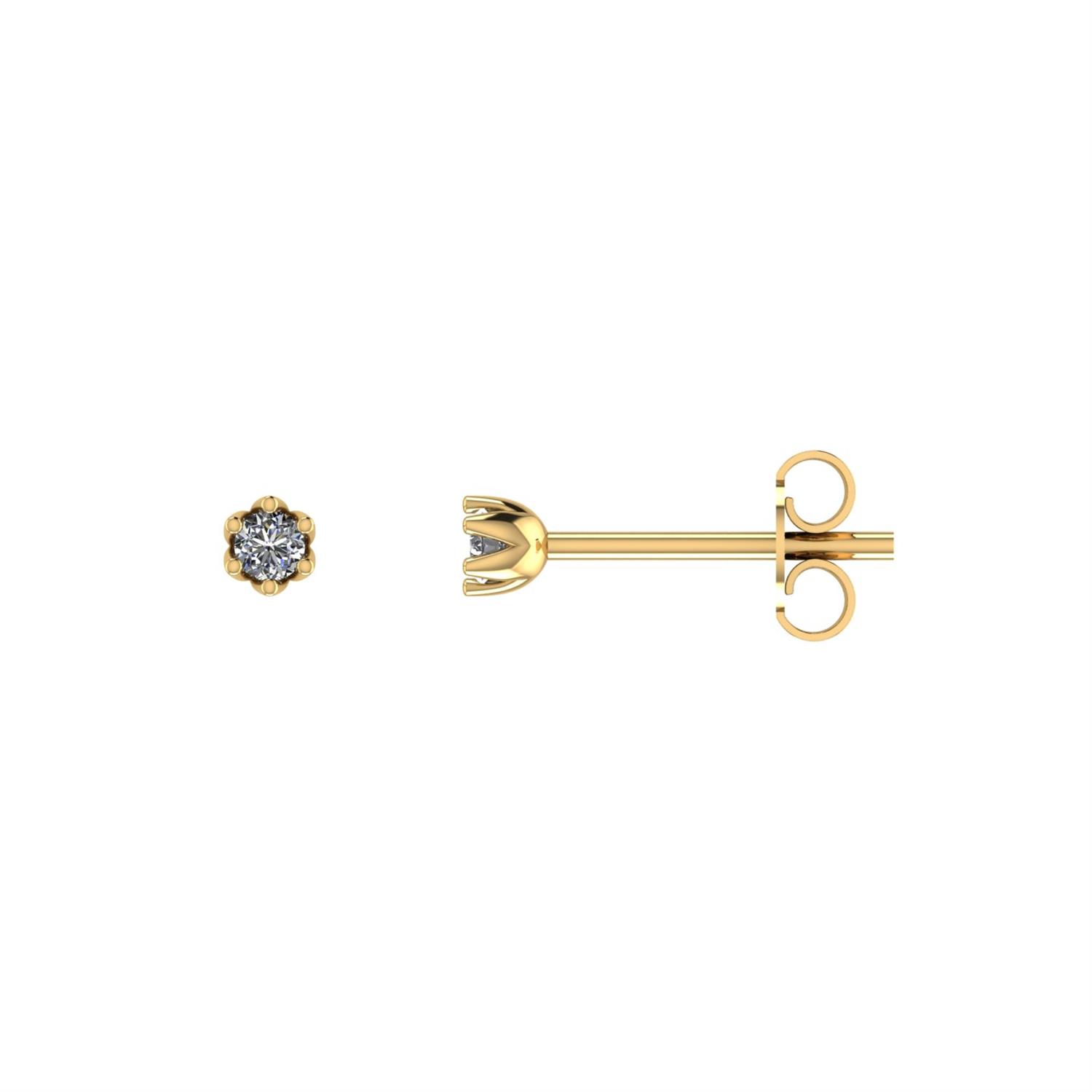 Brinco Ponto de Luz com Diamante 2mm Ouro 18k