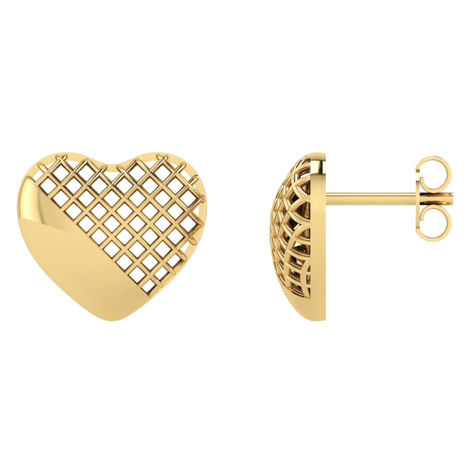 Brinco Coração Vazado/Liso G Ouro 18k