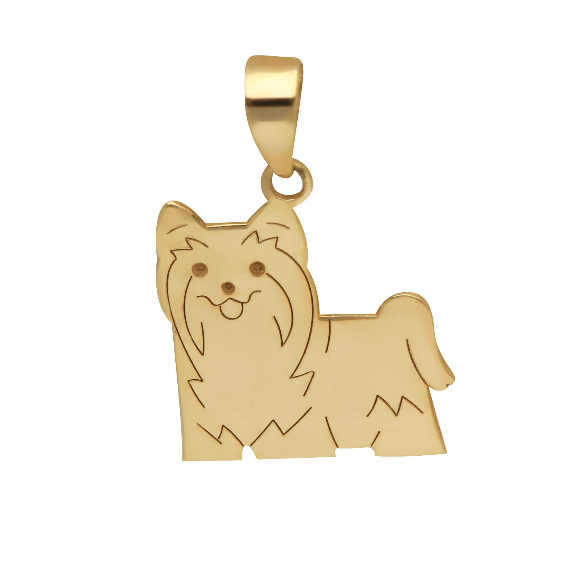Pingente Pet YorkShire de Corpo Ouro 18k