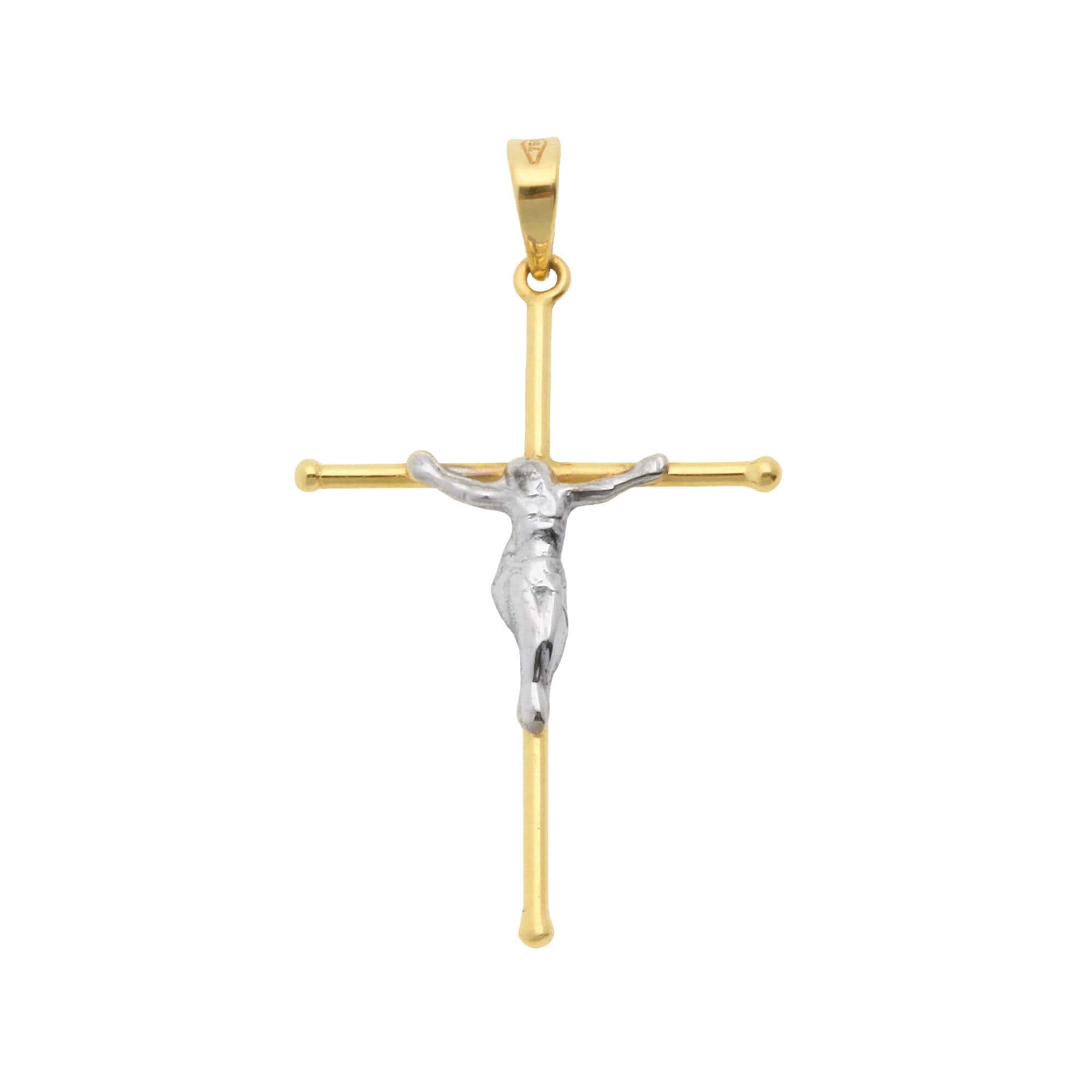 Pingente Crucifixo 20mm x 28mm Fino Ouro 18k