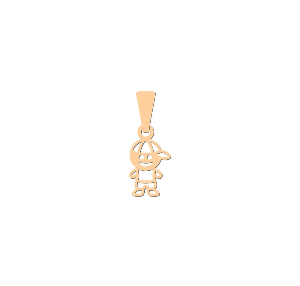 Pingente Menino Vazado Mini Ouro 18k