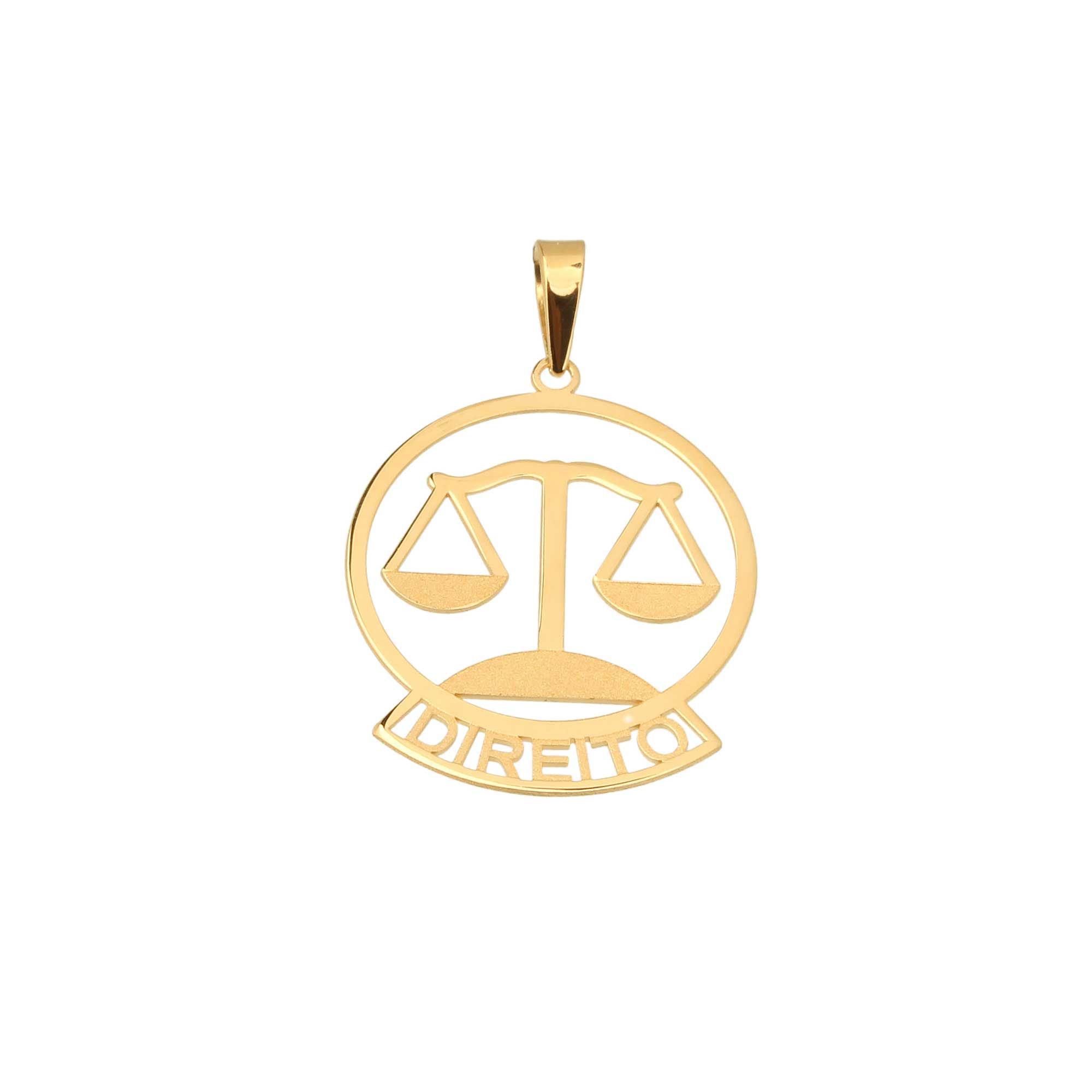 Pingente Direito e Psicologia Escrito Ouro 18k