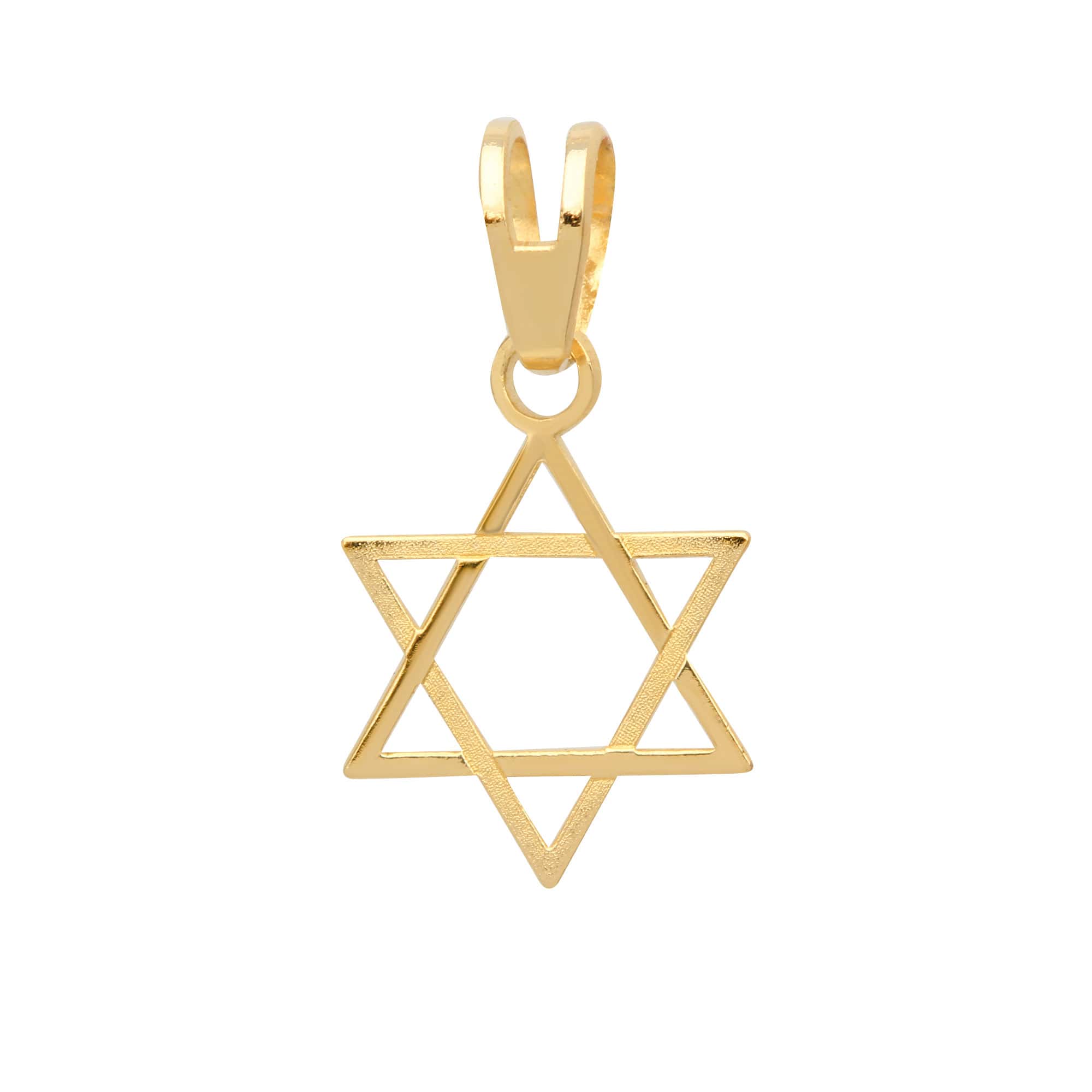 Pingente Estrela de Davi com Detalhes Fosco Ouro 18k