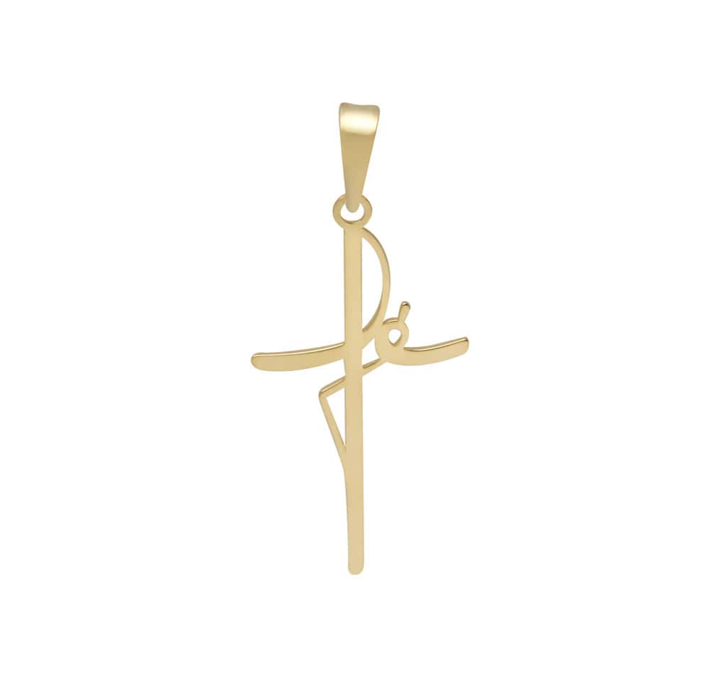 Pingente Fé Liso Ouro 18k
