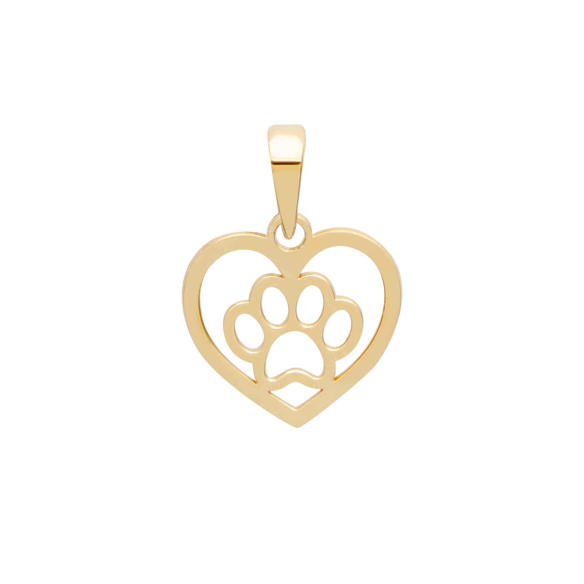 Pingente Patinha com Coração Vazado Ouro 18k