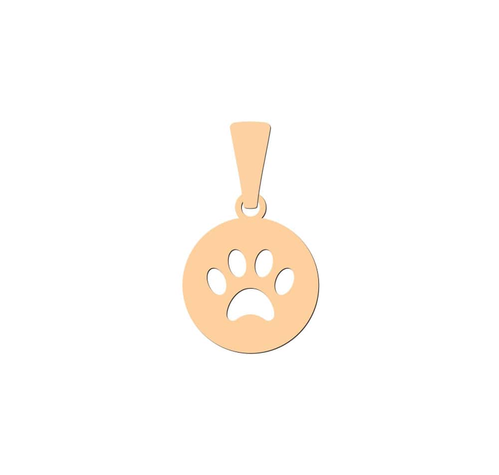 Pingente Patinha Redonda Vazada Ouro 18k