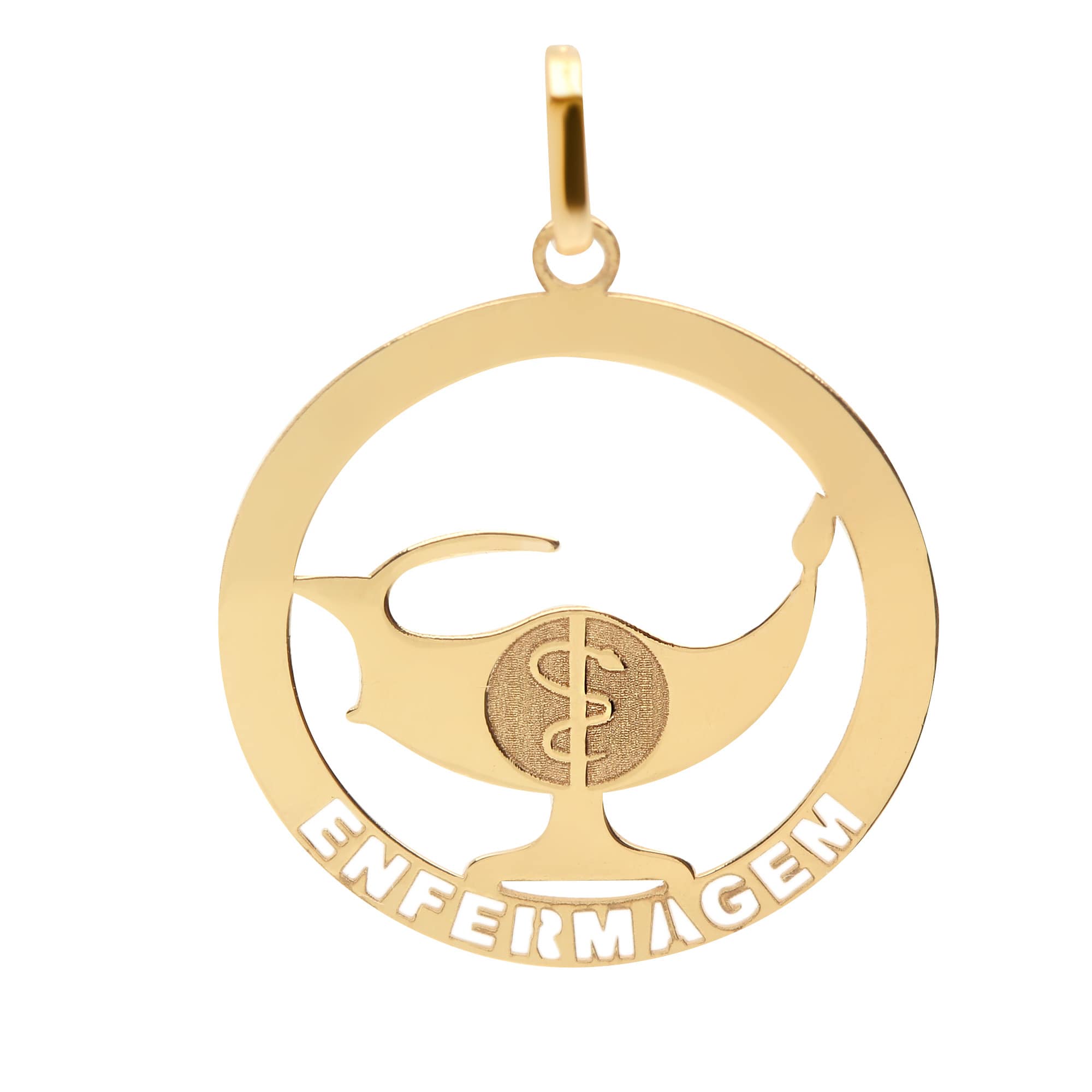 Pingente Profissão Enfermagem Ouro 18k