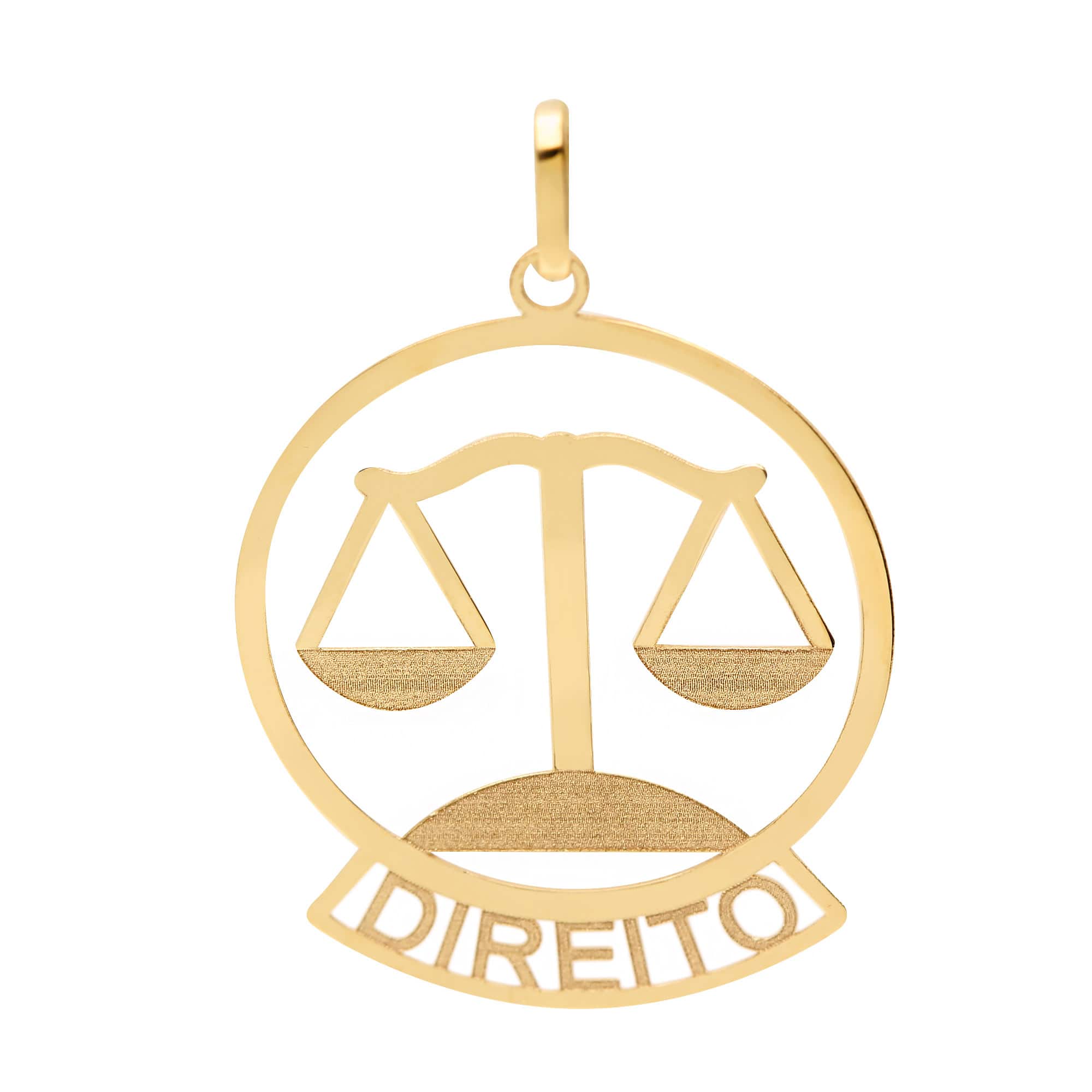 Pingente Profissão Direito Redondo Ouro 18k