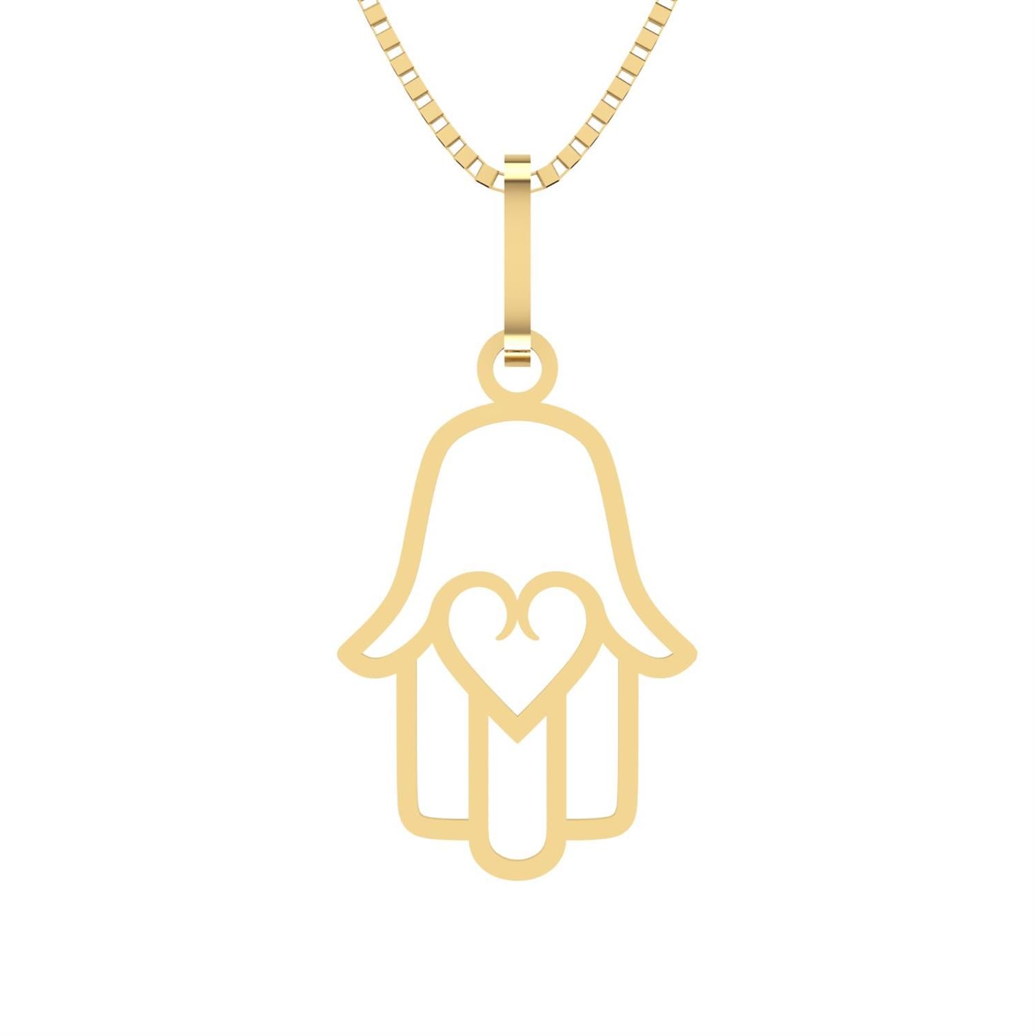 Pingente Mão de Fátima Ouro 18k