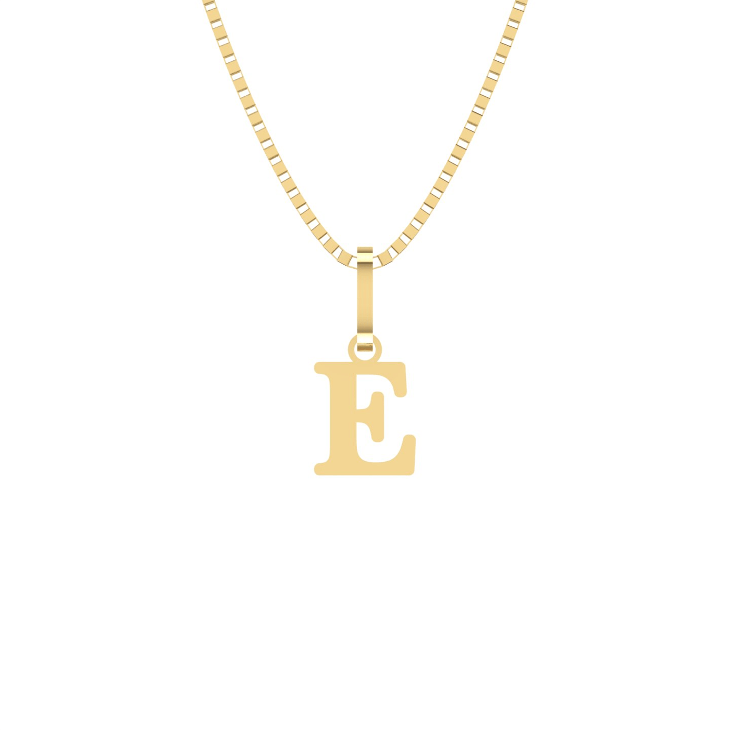 Pingente Letra E Pequena Ouro 18k