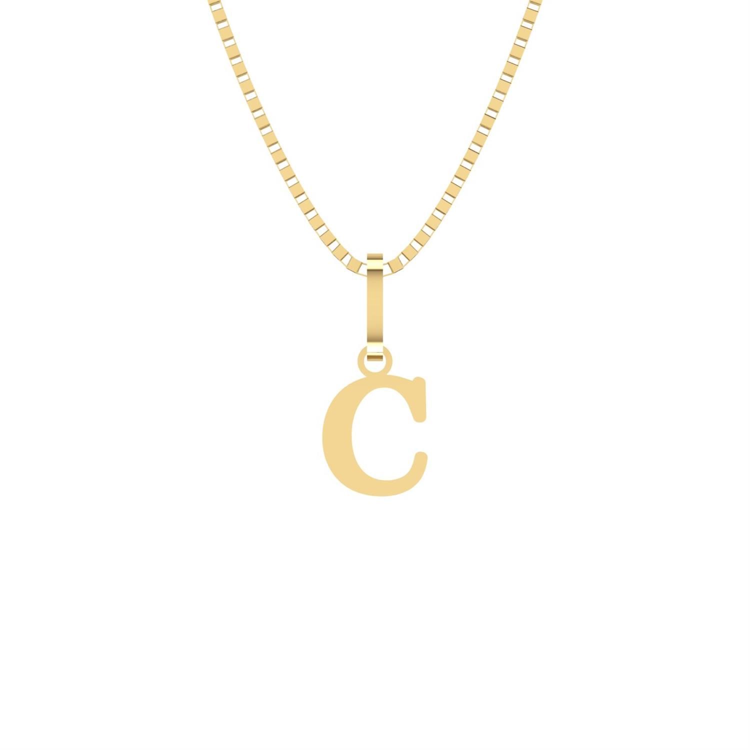 Pingente Letra C Pequena Ouro 18k