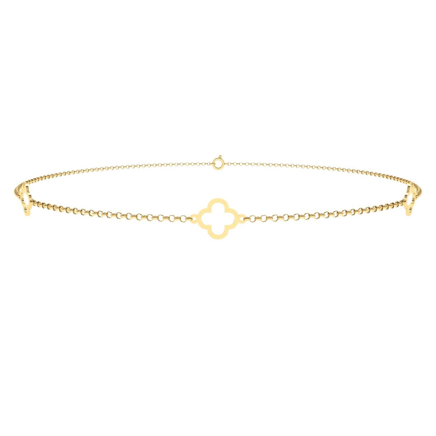 Gargantilha Trevo 40cm Ouro 18k