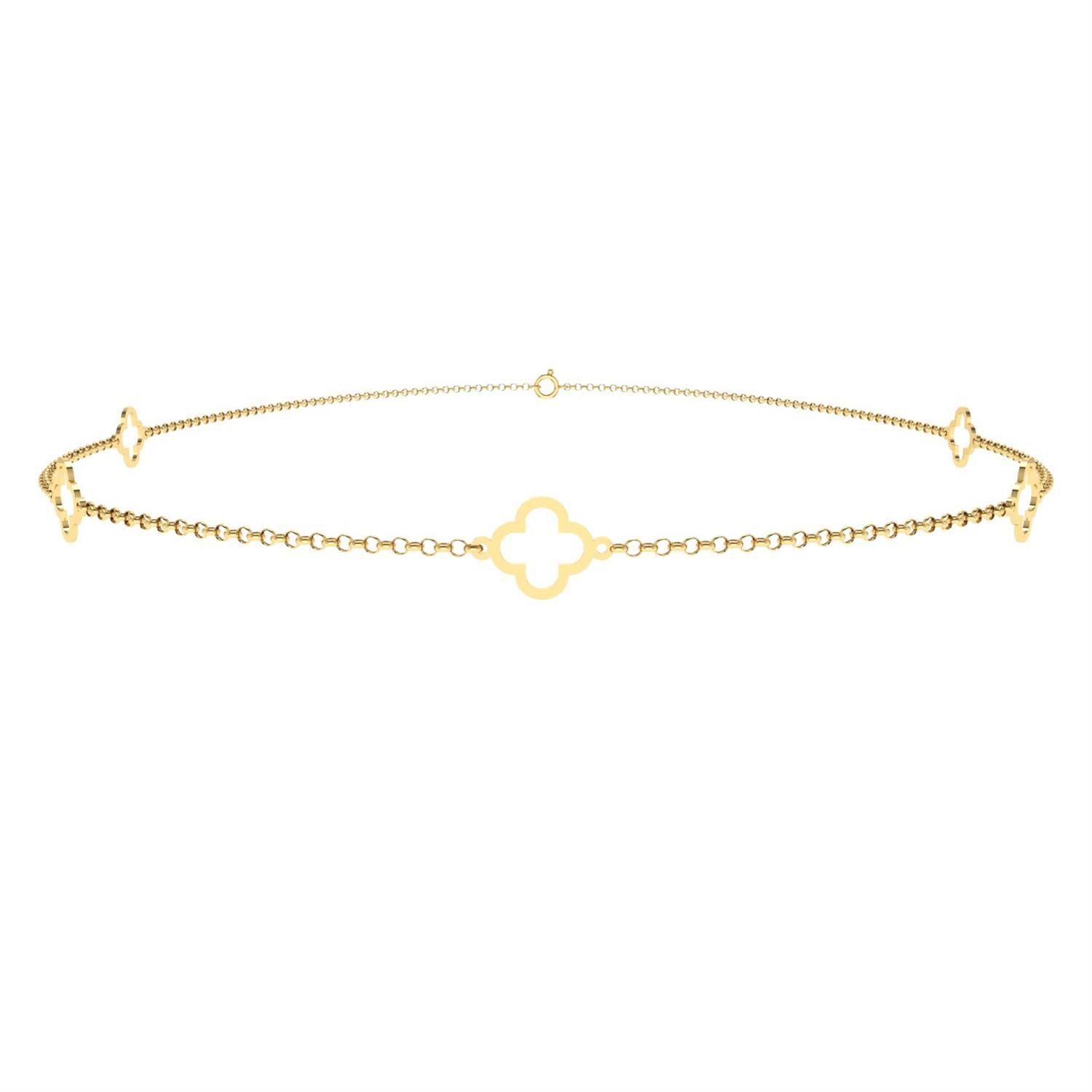 Gargantilha Trevo 60cm Ouro 18k