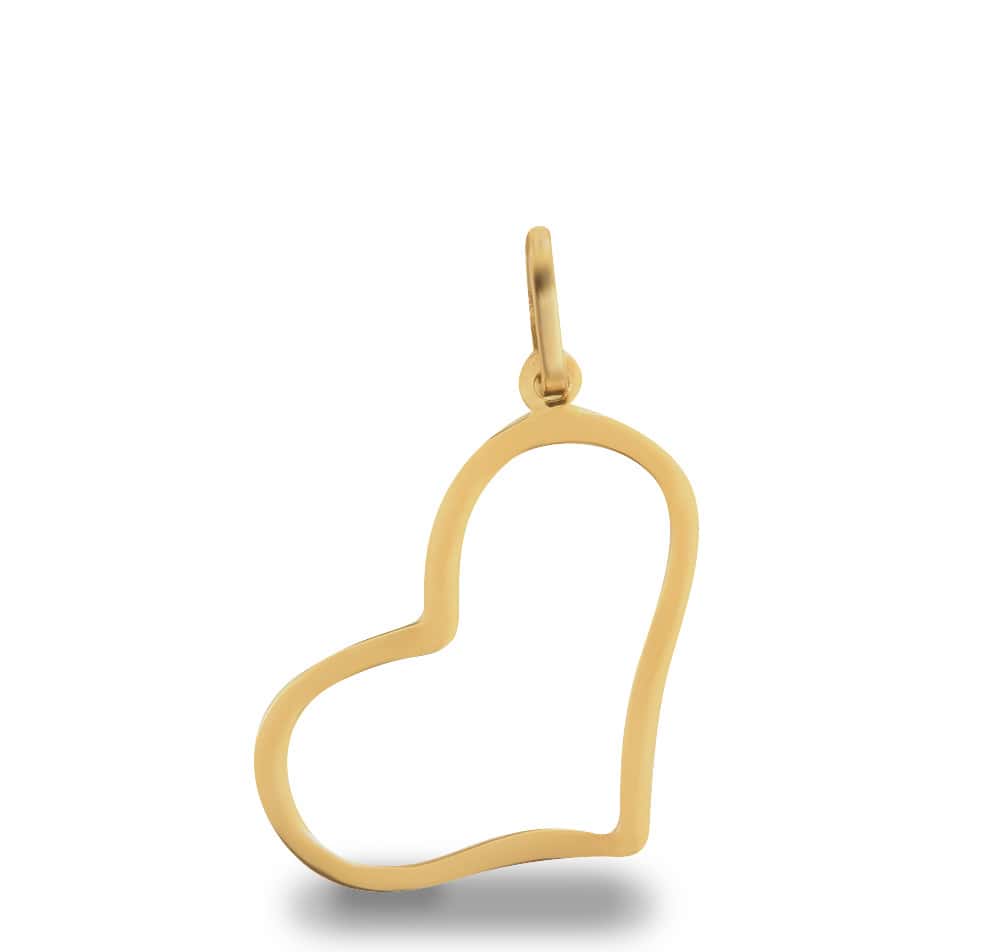 Pingente Coração Liso Ouro 18k