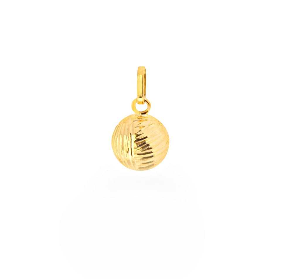 Pingente Meia Bola 9mm Diamantada Ouro 18k