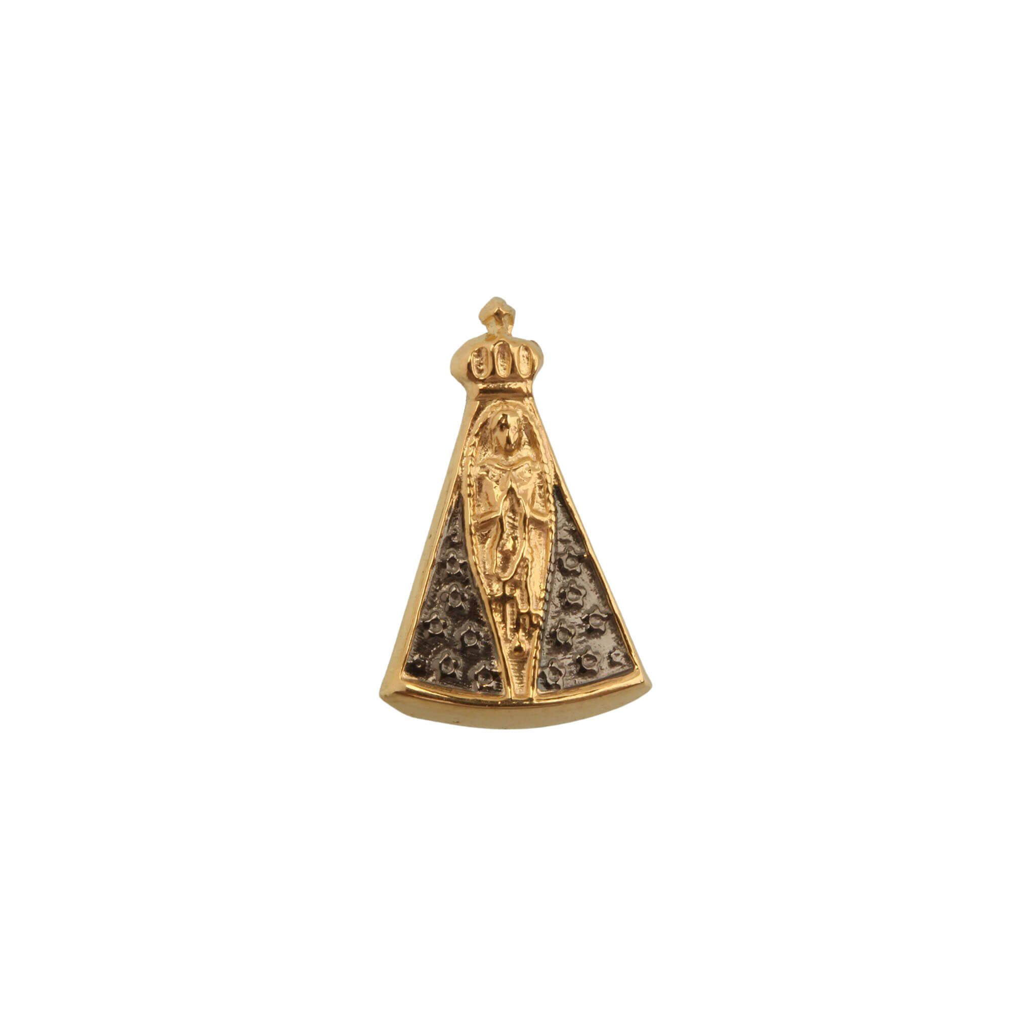 Pingente Nossa Senhora Aparecida 12mm x 7mm Ouro 18k