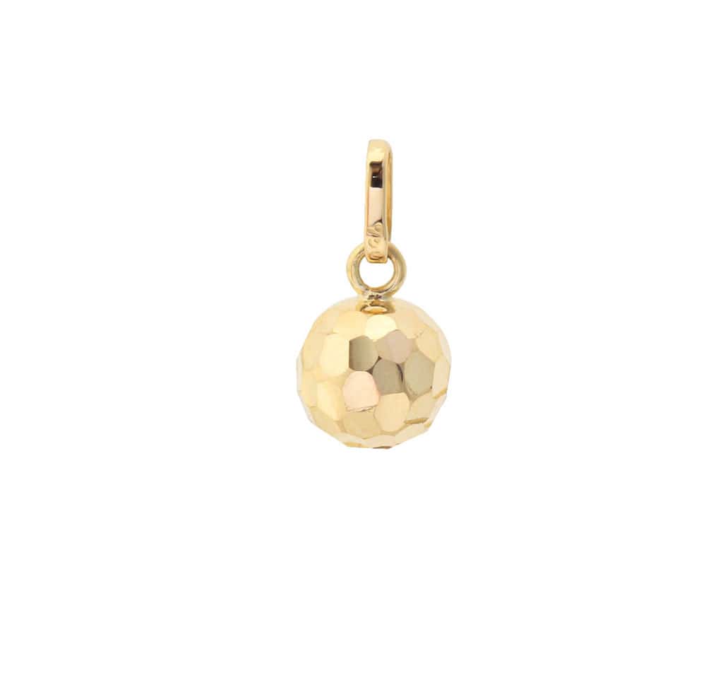 Pingente Bola 7mm Diamantada Ouro 18k