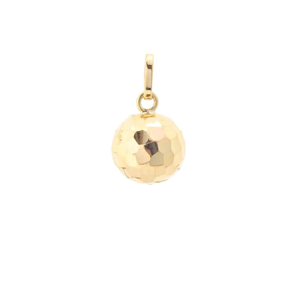 Pingente Bola 9mm Diamantada Ouro 18k