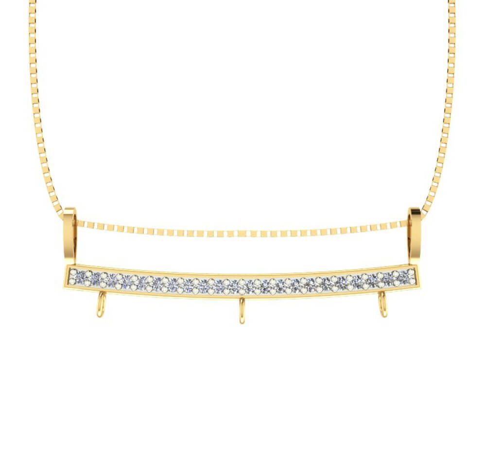 Pingente Canga Tripla Cravejada com Zircônias Ouro 18k
