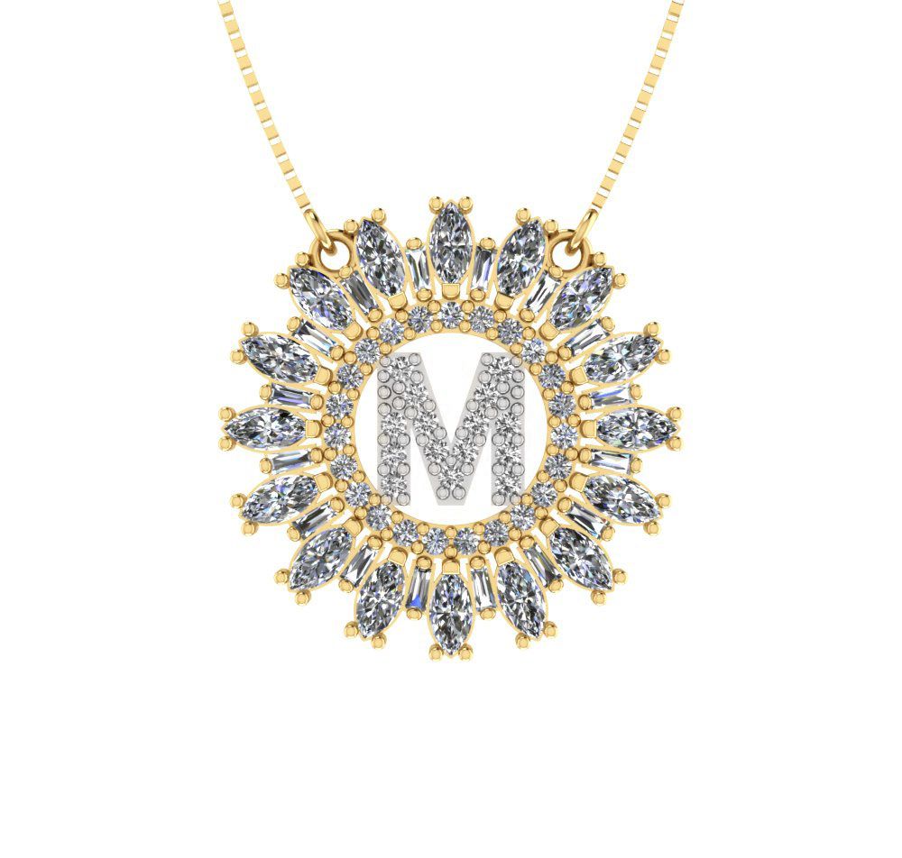 Gargantilha Letra Pavê com 70 Zircônias Ouro 18k