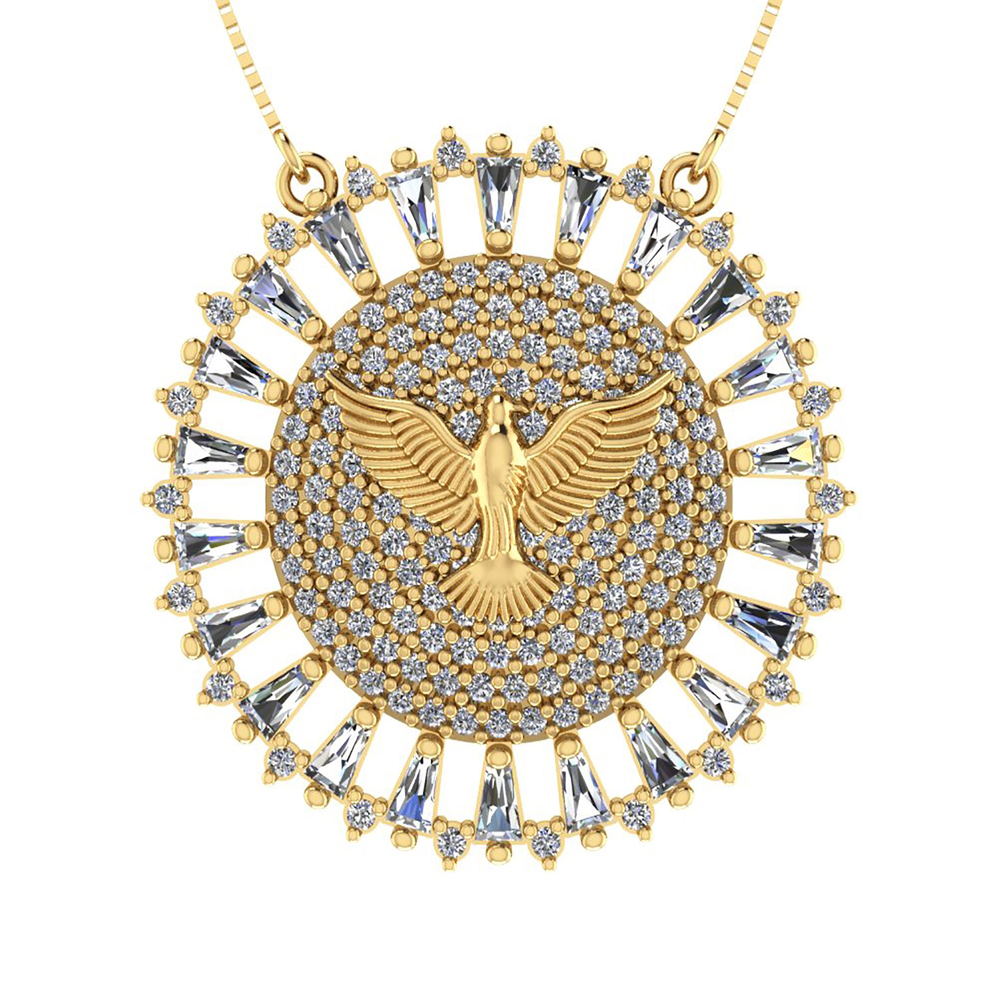 Gargantilha Espirito Santo com Zircônia Ouro 18k