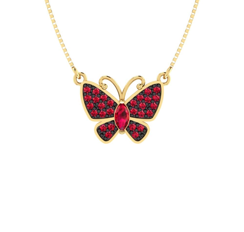 Gargantilha Borboleta Navete com Corrente Veneziana Ouro 18k