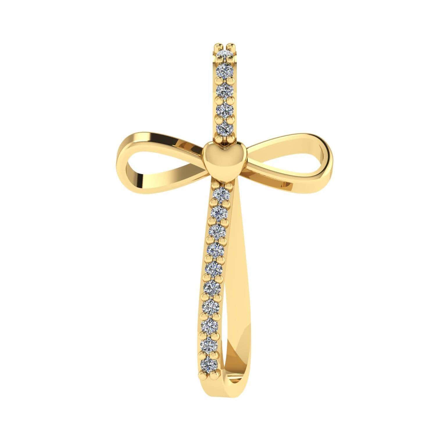 Pingente Cruz de Gota com Zircônia Ouro 18k