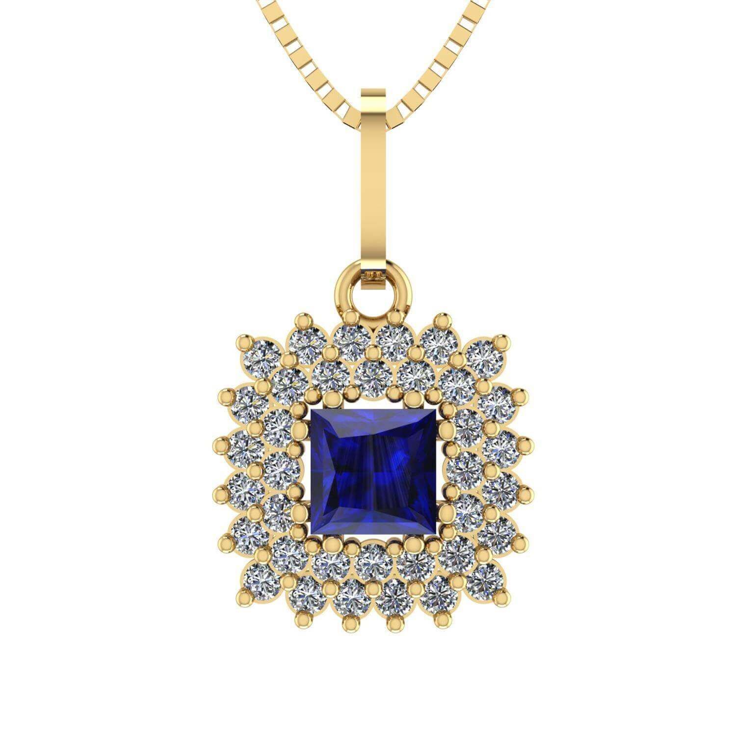 Pingente Formatura Quadrado 2 Fileiras Ouro 18k