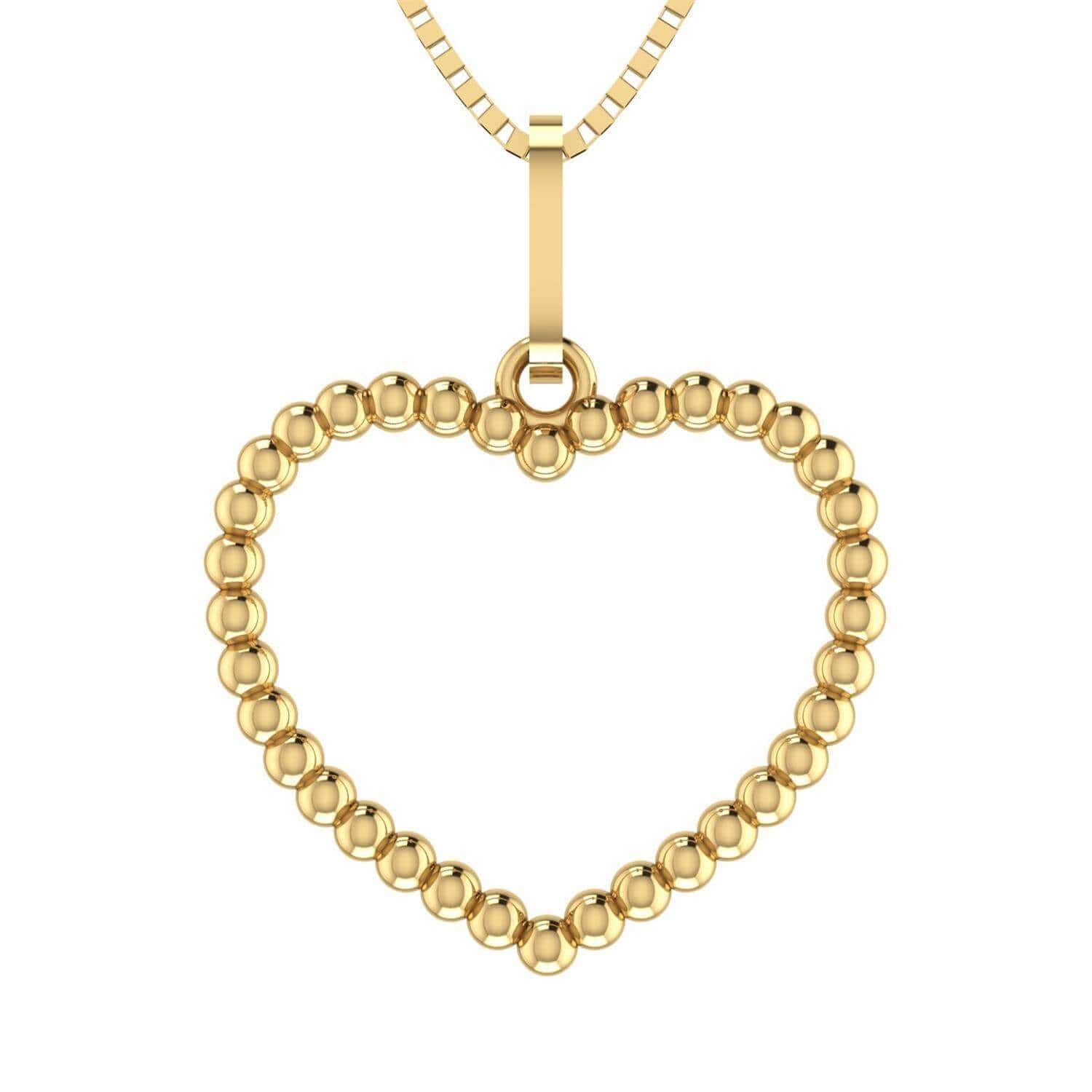 Pingente Coração Bolinha Ouro 18k