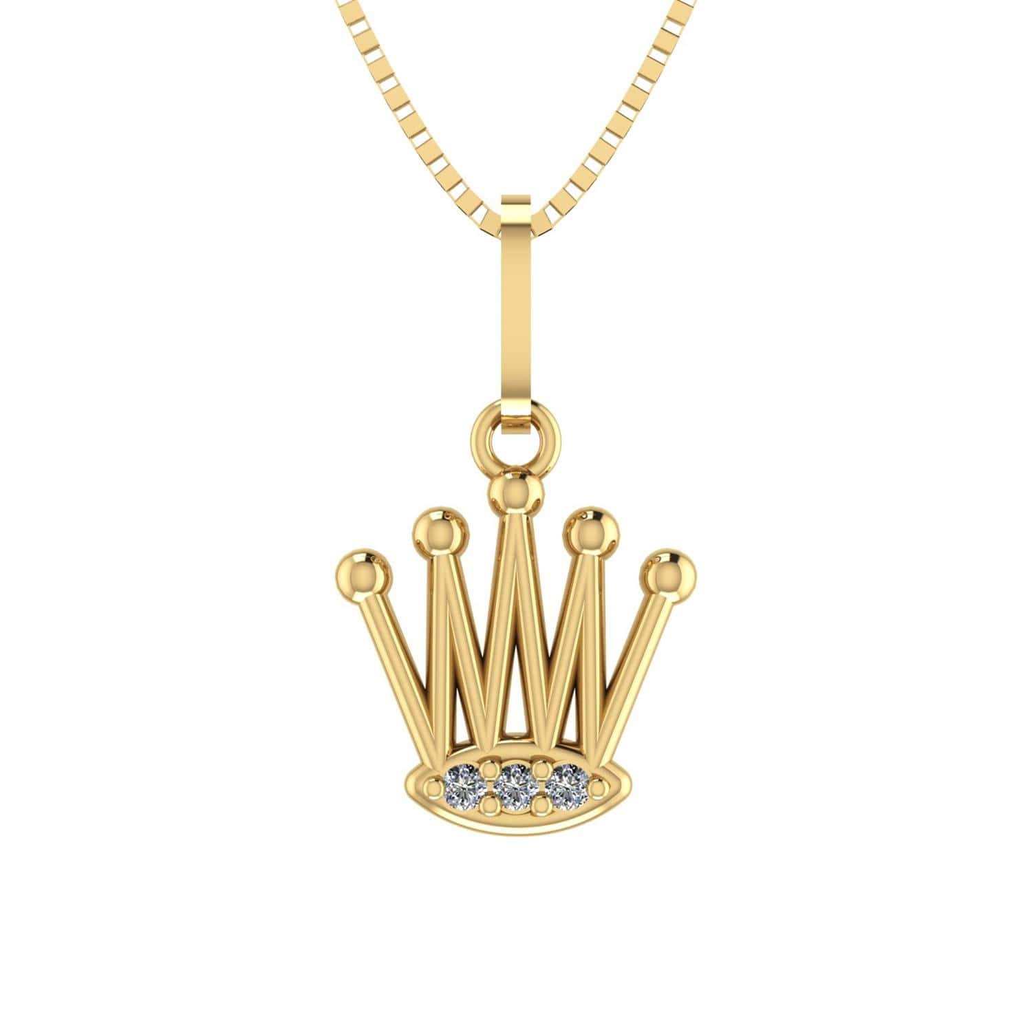 Pingente Coroa com Zircônia Ouro 18k