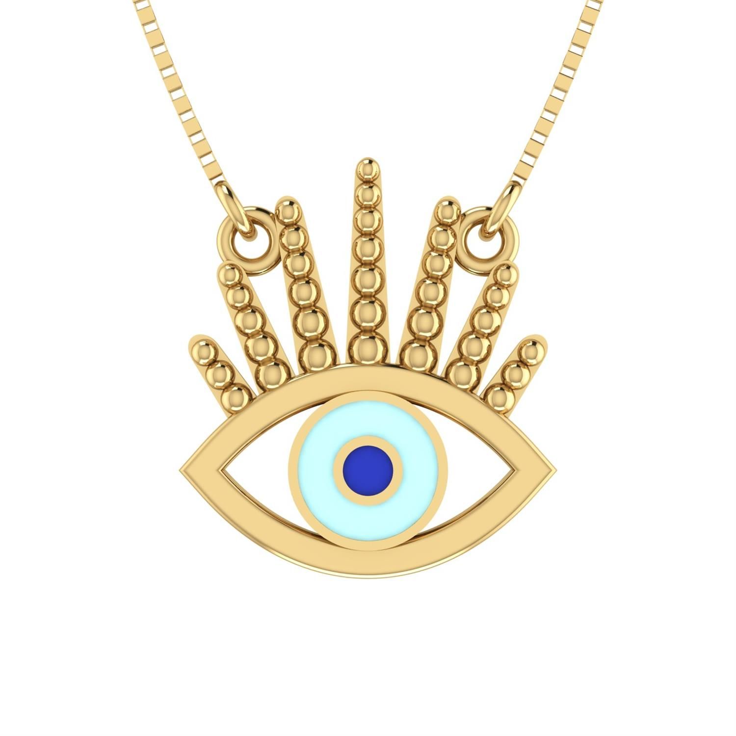 Gargantilha Olho Grego com Resina Ouro 18k