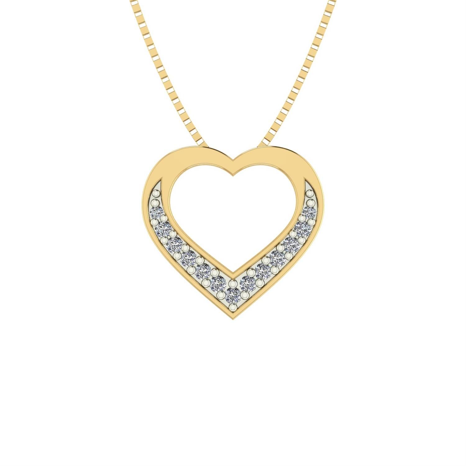 Pingente Coração Galeria Cravejado Ouro 18k