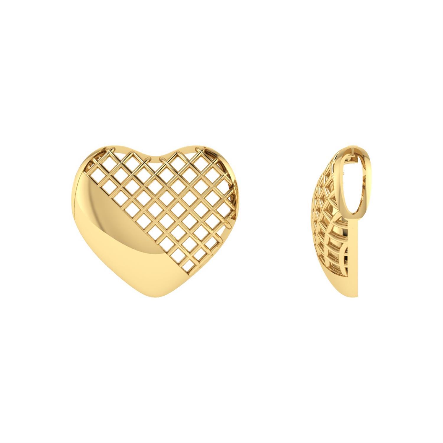 Pingente Coração Vazado/Liso M Ouro 18k