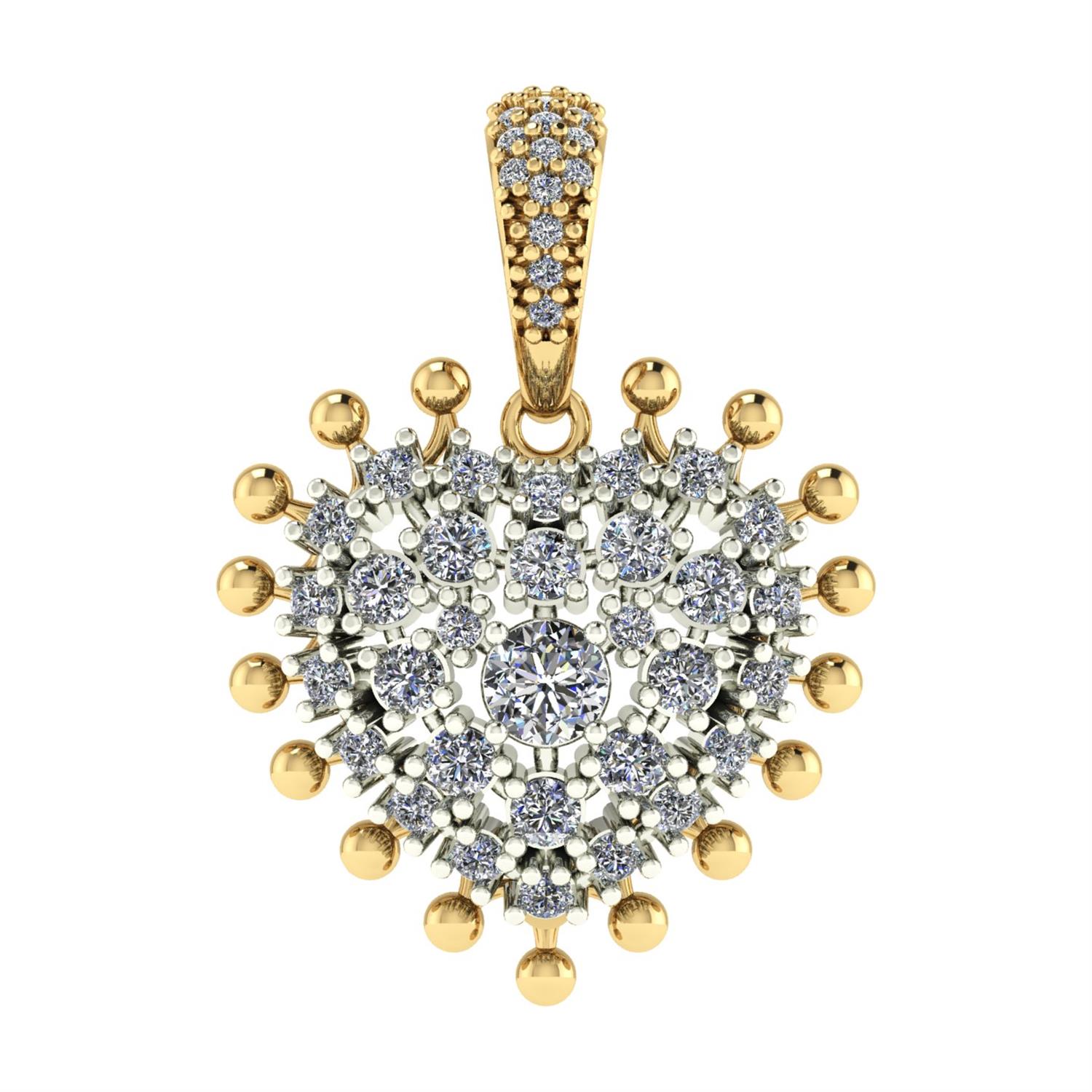 Pingente Coração Pave  Moissanite Ouro 18k