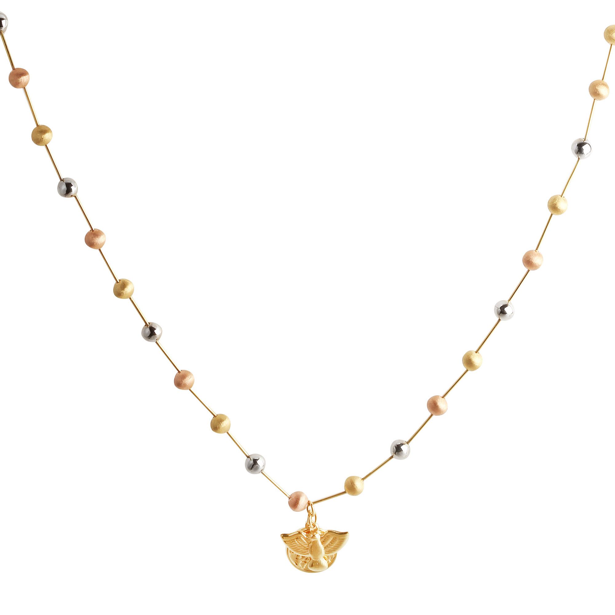 Gargantilha Desatadora de Nós Tricolor 5mm Ouro 18k