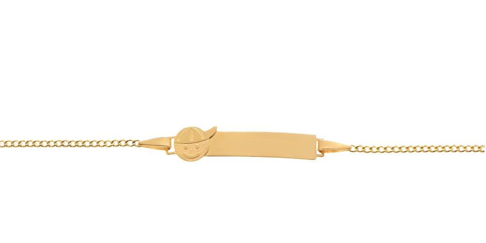 Pulseira Infantil com Rosto de Menino Ouro 18k