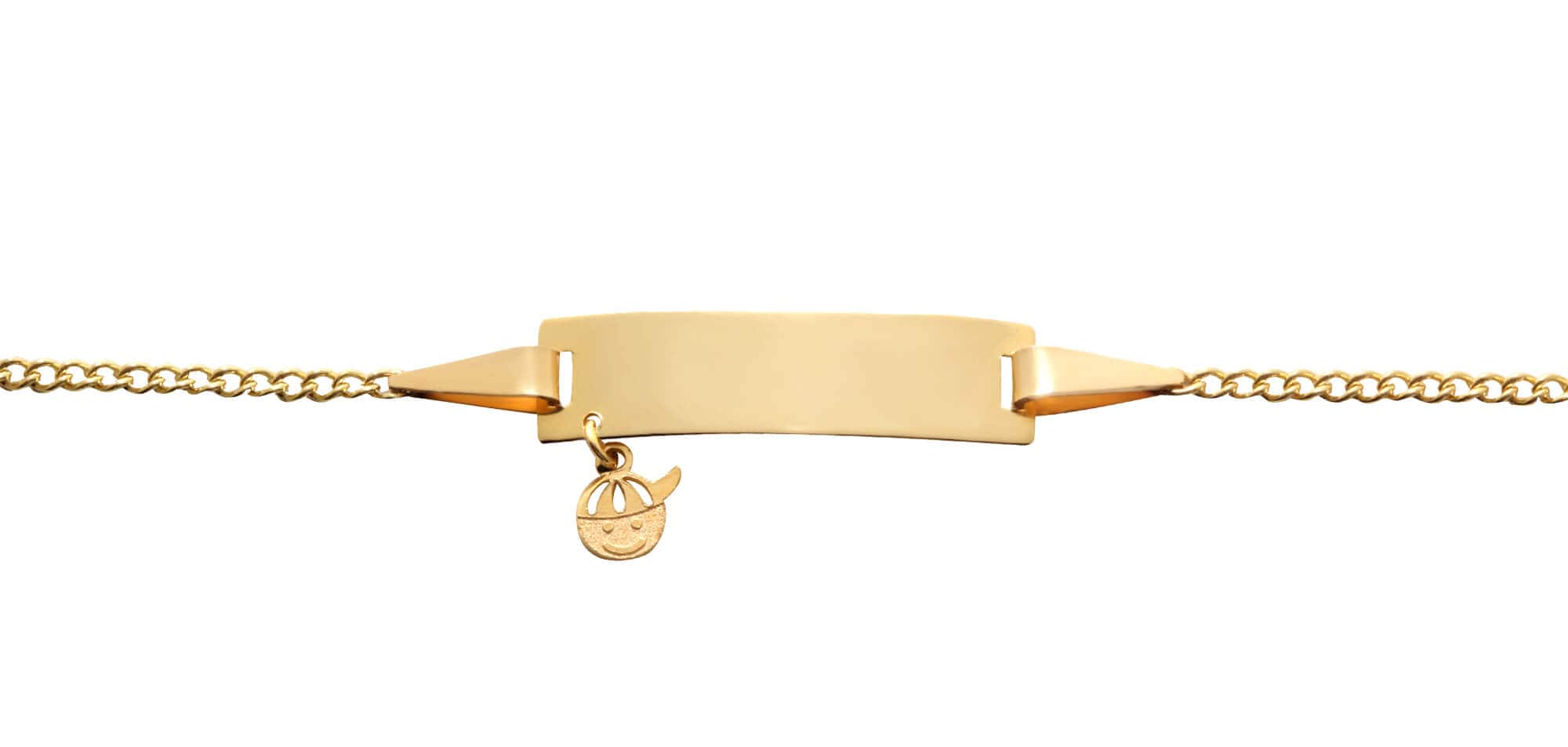 Pulseira Infantil de Plaquinha com Pingente de Menino Ouro 18k